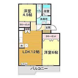 ゴールデンハイツ 2LDKの間取図画像