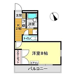 レオパレスSunflower 1Kの間取図画像