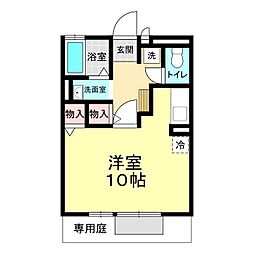 リヴェールD ワンルームの間取図画像