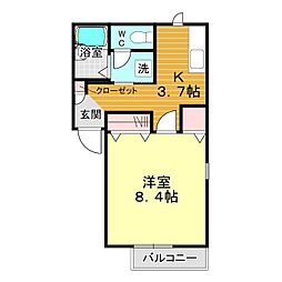 ディアス貴船A 1Kの間取図画像