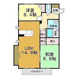 メルヘン青山 2LDKの間取図画像