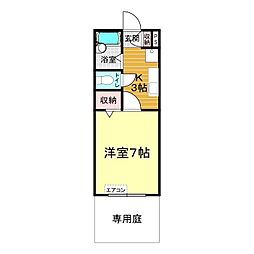 ピローしんしも 1Kの間取図画像