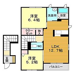ヴェールメゾン柚 2LDKの間取図画像