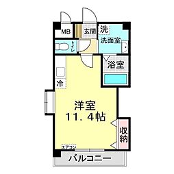 ペルソナ新下関 ワンルームの間取図画像