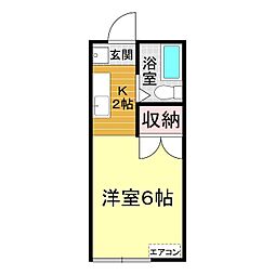 コスモハイツ 1Kの間取図画像