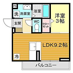 レジデンス健光 1LDKの間取図画像