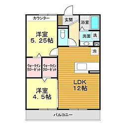 エクセレージュ彦島 2LDKの間取図画像