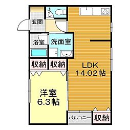イーハトーブ 1LDKの間取図画像