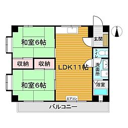 坂本マンション 2LDKの間取図画像