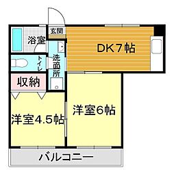 坂本マンション 2DKの間取図画像
