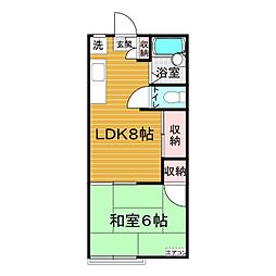 ハイツ天恵 1LDKの間取図画像