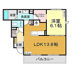 グリザンテーモ 1LDKの間取図画像