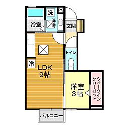 グリーンヒルエコー 1LDKの間取図画像