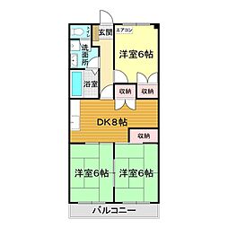 新下関マンション 3DKの間取図画像