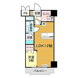 ユニゾン貴船 1LDKの間取図画像