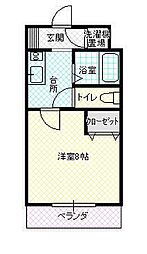アルカディア元町 1Kの間取図画像