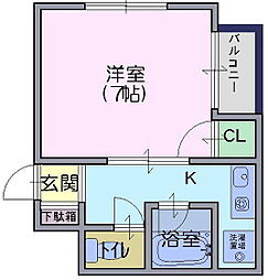 ハッピー須磨ハイツ 1Kの間取図画像
