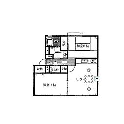 笠田ハイツ10 2LDKの間取図画像