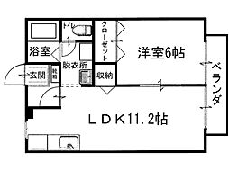 アミスター本山8 1LDKの間取図画像