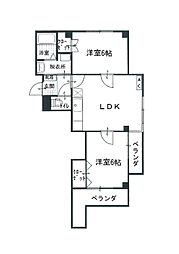 森の木ハイツ 2LDKの間取図画像