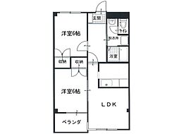 森の木ハイツ 2LDKの間取図画像