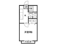 サンガーデン南2号地 1Kの間取図画像