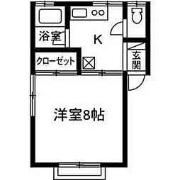 MWハイツ 1Kの間取図画像