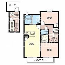 ヴィラ聖佳 2LDKの間取図画像