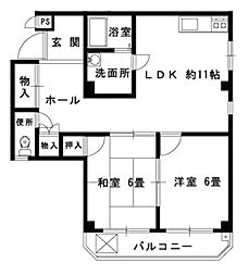 SUNMANSION 2LDKの間取図画像