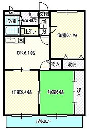 プレジデント2002 3DKの間取図画像
