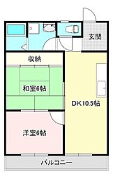 味の専門店街パティオ21 2DKの間取図画像