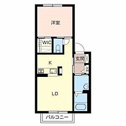 ドエルグランシェ 1LDKの間取図画像