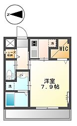 カーサ森 1Kの間取図画像