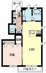 フルリール前田 1LDKの間取図画像