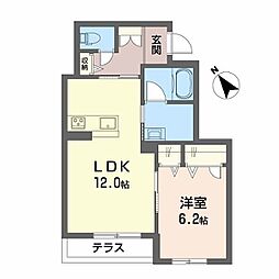 シャーメゾン ミモザ 1LDKの間取図画像