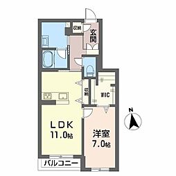 福知山市字篠尾アパート 1LDKの間取図画像