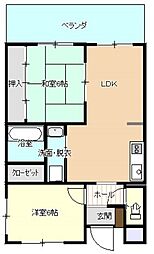 マンション大山 2LDKの間取図画像