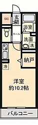 D-I ワンルームの間取図画像