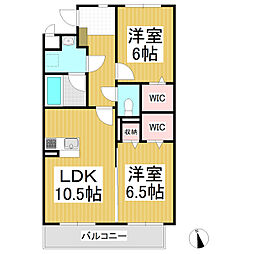 ディアコート中央 2LDKの間取図画像