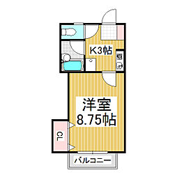 フジハイツ 1Kの間取図画像