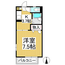 フェアリーミサキB 1Kの間取図画像