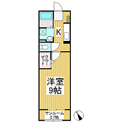 シャルマン櫻街3リリパット 1Kの間取図画像