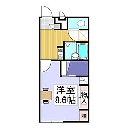 レオパレスサンフラワー 1Kの間取図画像
