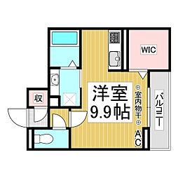 J-Room妃 VII番館 屋代駅前 ワンルームの間取図画像