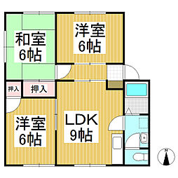 サンビレッジ稲里C号棟 3LDKの間取図画像