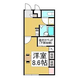 レオパレスサンフラワー 1Kの間取図画像