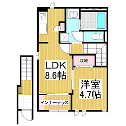 カーサ・フルッテート 1LDKの間取図画像