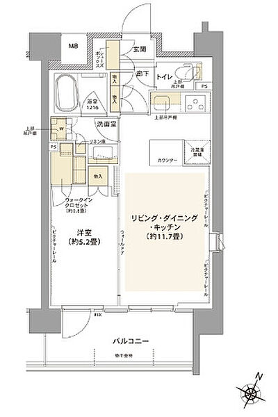 東京都北区赤羽南2丁目(賃貸マンション1LDK・6階・41.09㎡)の写真 その2