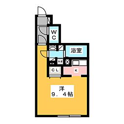 Branche 千代田 3階ワンルームの間取り