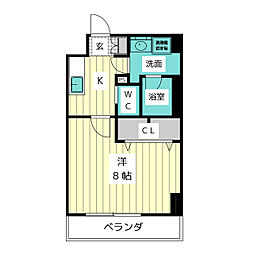 プロシード大須 12階1Kの間取り